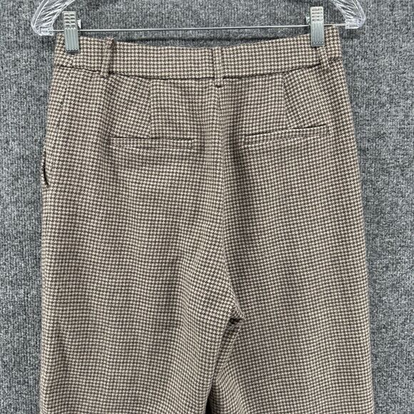 Goelia Dress Pants Womens 6 Brown Wool Mid Rise Wide Leg Office Ladies Career - Picture 5 of 10